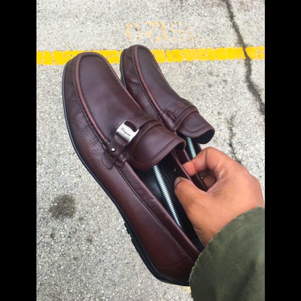Farragamo leather loafers size 11